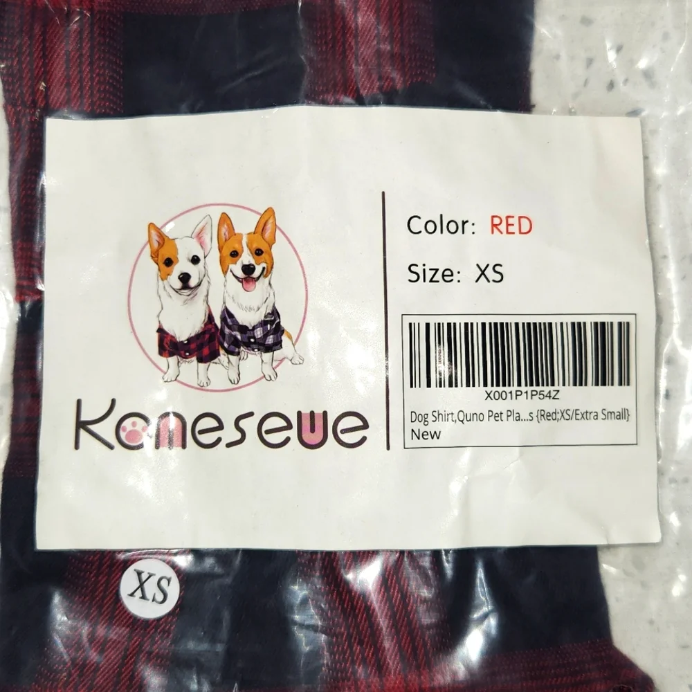 Plaid Dog Puppy Shirt Size XS - Picture 11 of 14